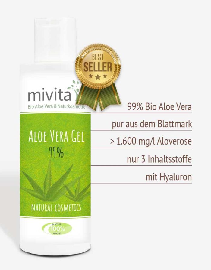Bio Aloe vera Gel pur 99 % Produktvorteile