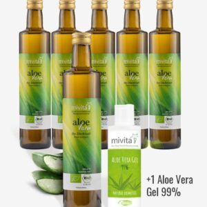 6 x Bio Aloe Vera Saft + 1 Aloe Vera Gel 99%