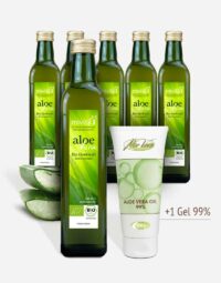 6er Bio Aloe Vera Saft + 1 x Aloe Vera Gel 99%