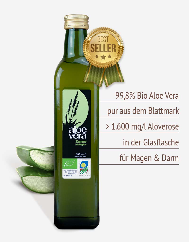 Aloe Saft BIO 99,8 % - über 1.600 mg/l Aloverose | BIODALOE