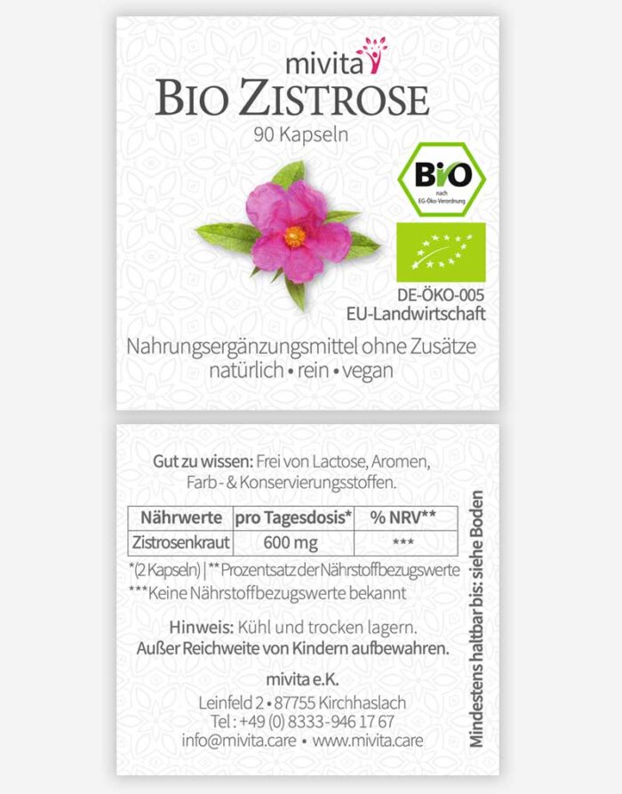Zistrose Bio Etikett