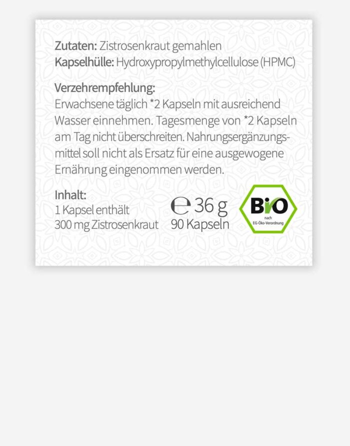Zistrose Bio Etikett