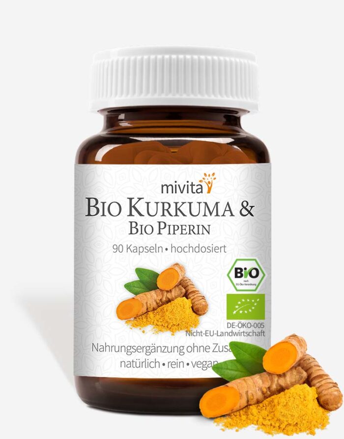 Bio Kurkuma mit Piperin aus schwarzem Bio Pfeffer