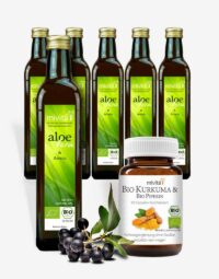 6er Bio Aloe Vera und Bio Aronia Saft + Kurkuma