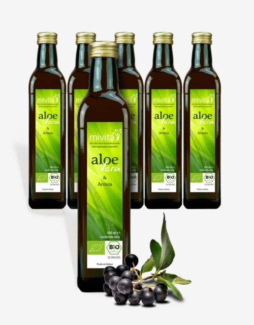 6 x Bio Aloe Vera Saft mit Bio Aronia